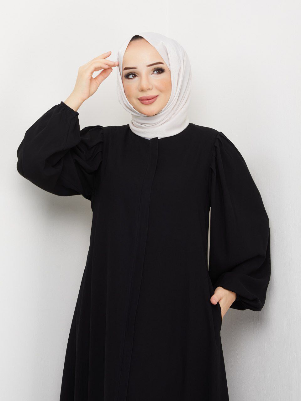Düz Kesim Rahat Tesettür Ferace – Rabia Kumaş