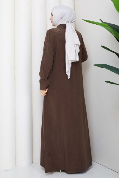 Zümra Kahve: Tensel Ferace Yakalı ve Bağcıklı Model