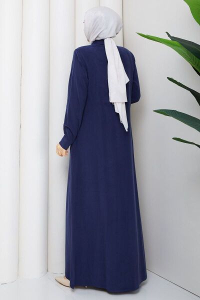 Zümra Lacivert: Tensel Ferace Yakalı ve Bağcıklı Model