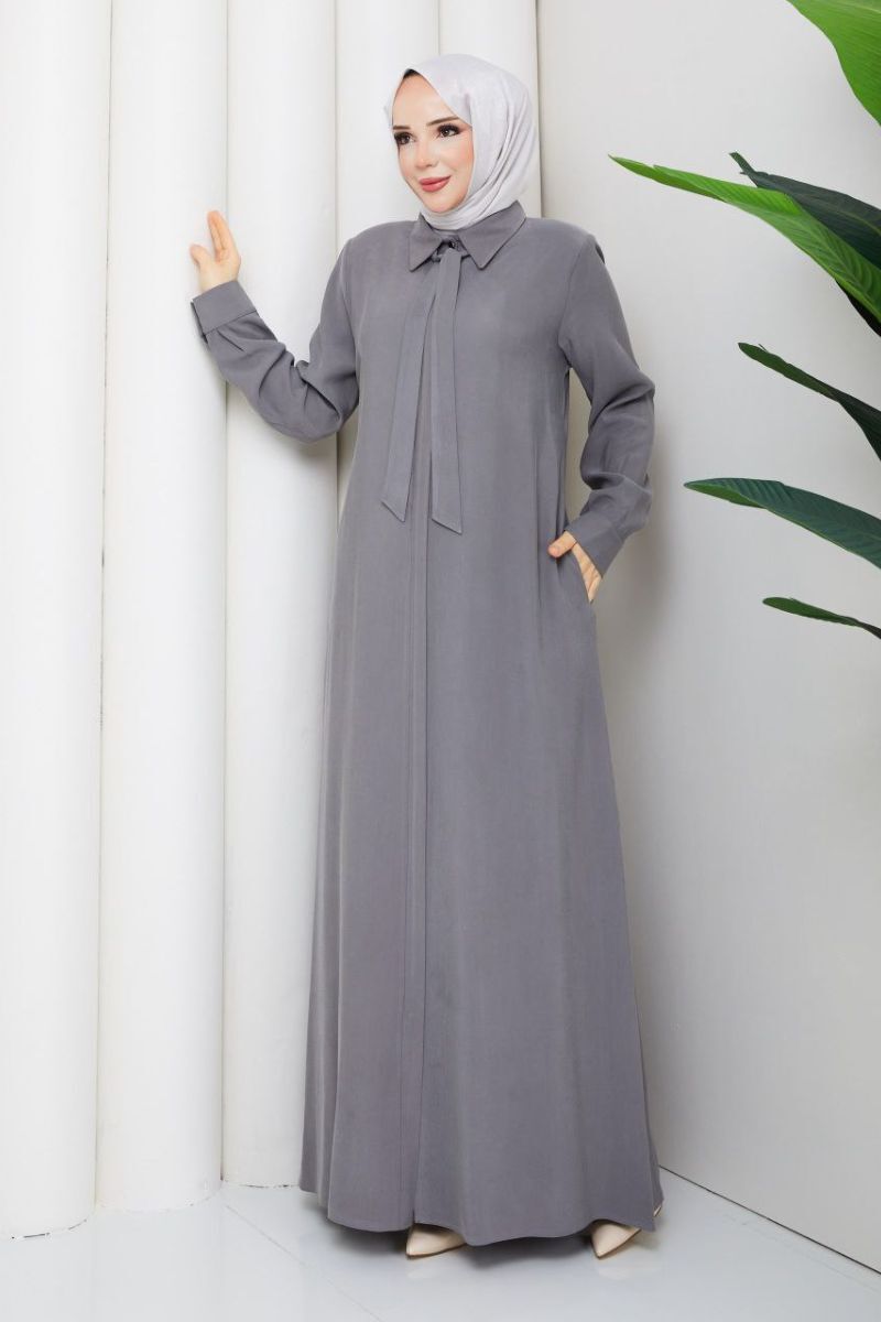 Zümra Füme: Tensel Ferace Yakalı ve Bağcıklı Model