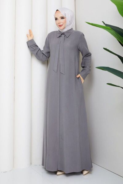 Zümra Füme: Tensel Ferace Yakalı ve Bağcıklı Model