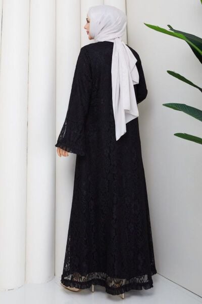 Lavin Siyah Dantel Ferace - Özel Tasarım
