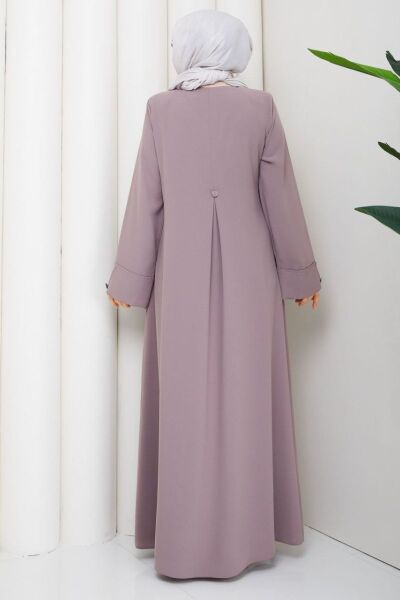 Lidya Gülkurusu Buhara Ferace - Taşlı ve Fermuar Detaylı