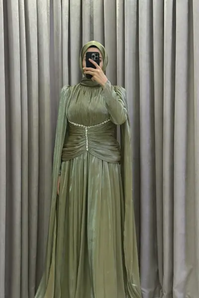 Vesper Haki Yeşili Abiye