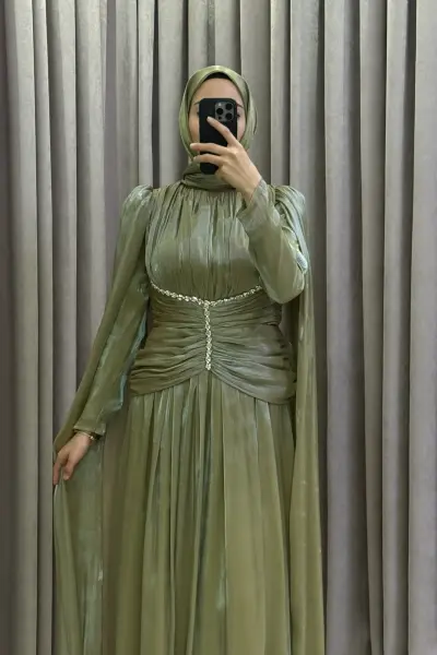 Vesper Haki Yeşili Abiye