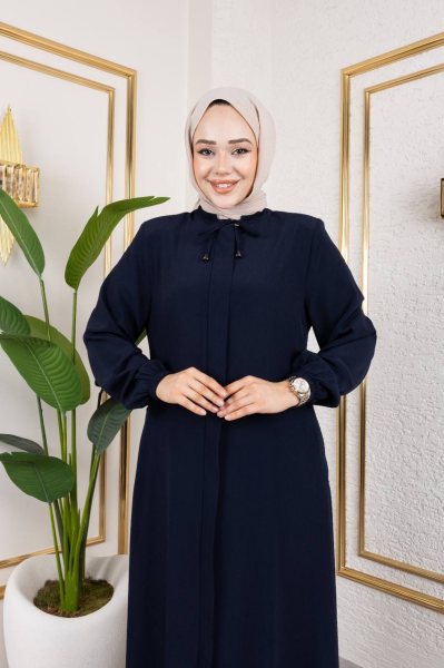 Modern Lacivert Ferace - Bürümcük Tesettür