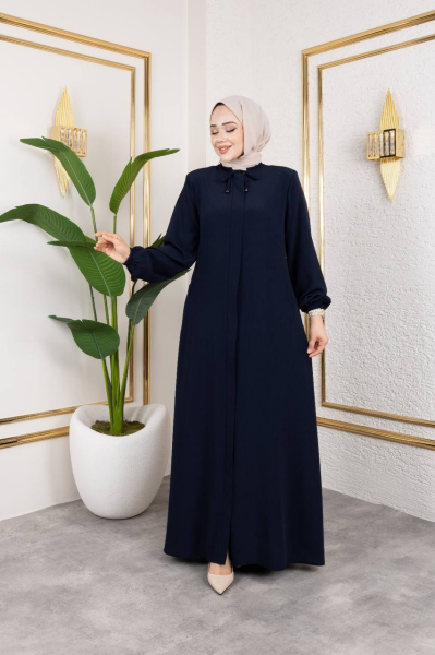 Modern Lacivert Ferace - Bürümcük Tesettür