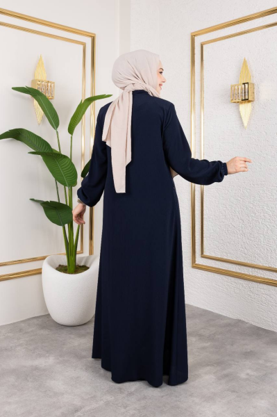 Modern Lacivert Ferace - Bürümcük Tesettür