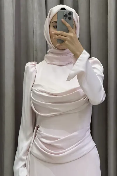 Seren Pudra Pembe Abiye