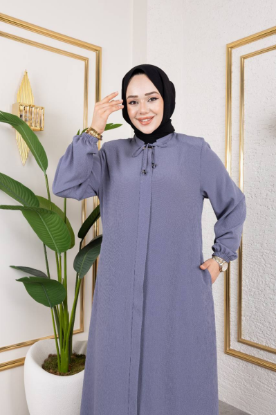 Gri Ferace - Bürümcük Tesettür