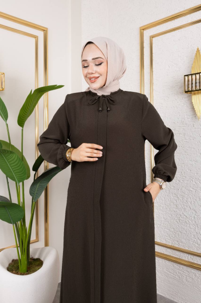 Kahverengi Ferace - Bürümcük Tesettür