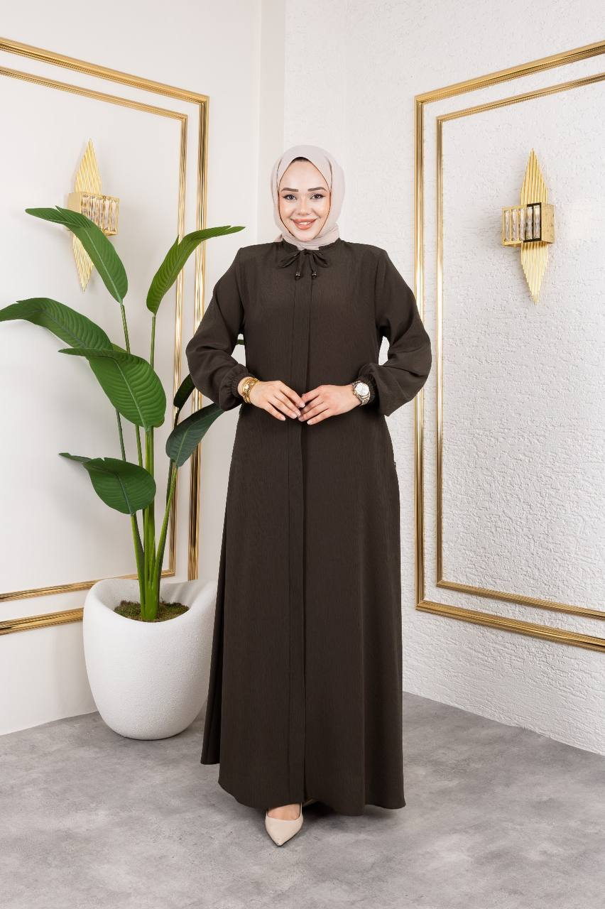 Kahverengi Ferace - Bürümcük Tesettür