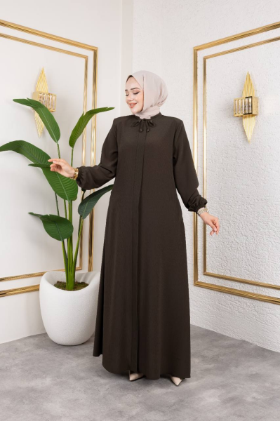 Kahverengi Ferace - Bürümcük Tesettür