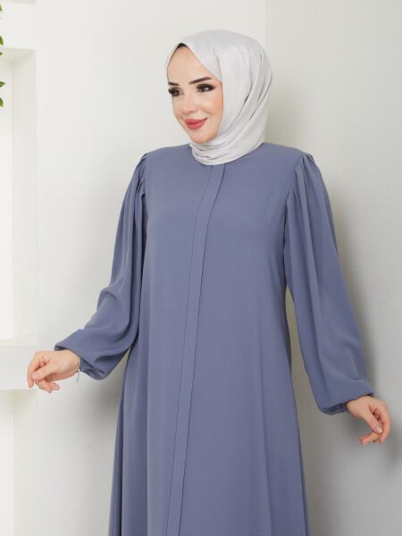 Gri - Minimalist ve Şık Ferace