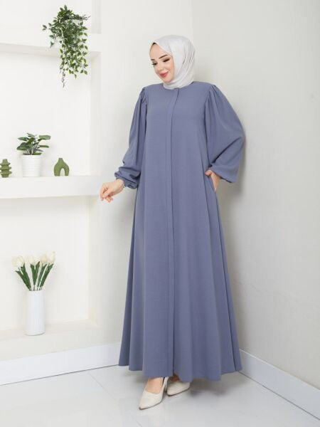 Gri - Minimalist ve Şık Ferace