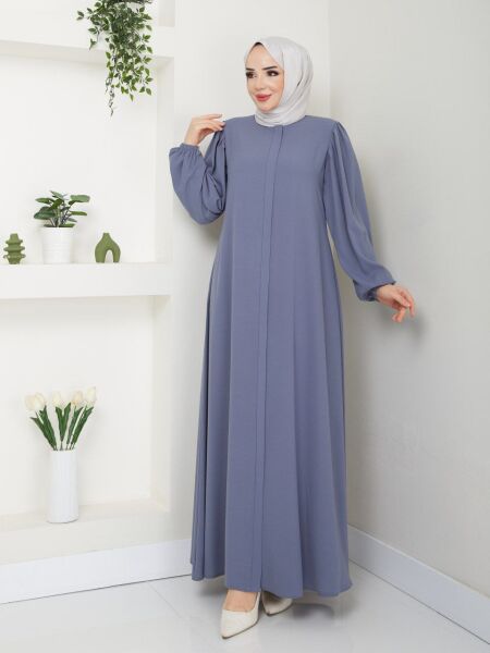 Gri - Minimalist ve Şık Ferace