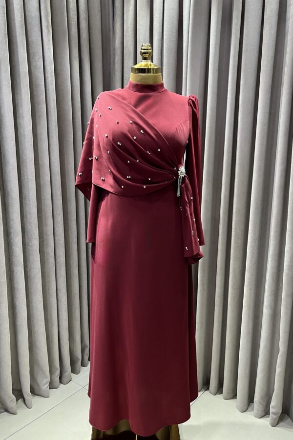 Lareyn Bordo Abiye